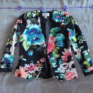 H&M Floral Blazer - Black and Multicolor